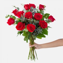 Ramo de 11 rosas rojas 50cm